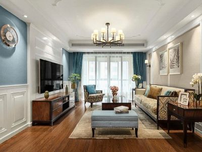 仙悦花园-127㎡-美式风效果图