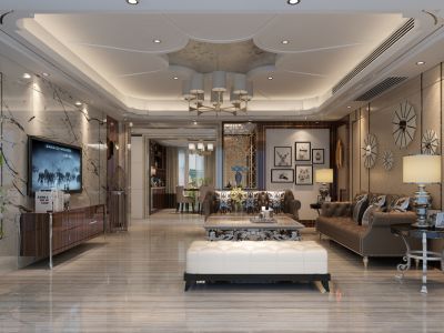 卓越星源-165.7㎡-现代风效果图