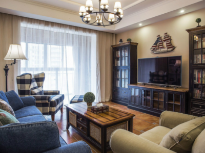 都城雅颂居-130㎡-美式风效果图