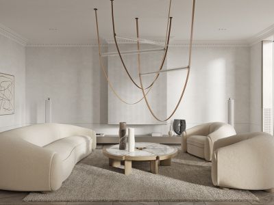 亿达春田蝶园-180㎡-极简风效果图