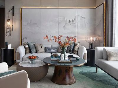 龙湖水晶郦湾-180㎡-新中式风效果图