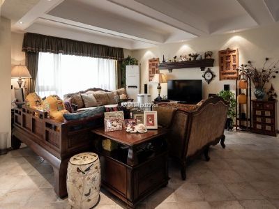 保利玫瑰花语-175㎡-美式风效果图