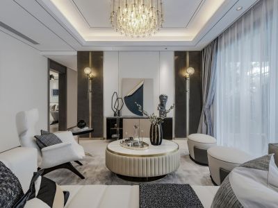 越秀·向东岛现代风格136平米卧室装修案例