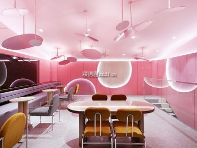 美发店-450㎡-现代风效果图