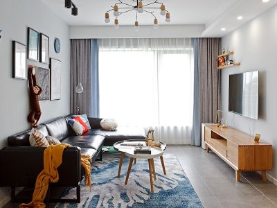 天鹅堡现代风三居室98平米设计效果图案例