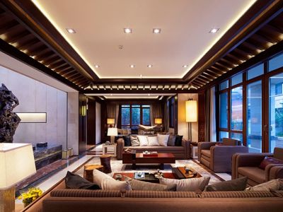 紫园云墅-178.8㎡-中式风效果图