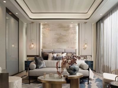 万通城中汇-256㎡-新中式风效果图