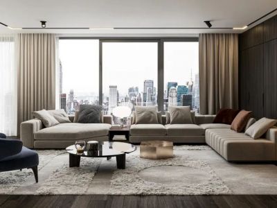 金色水岸152平米三居室现代装修案例