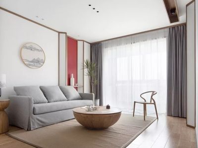 花好悦园-109㎡-新中式风效果图