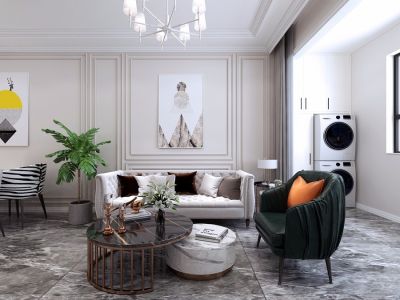 丽晶公馆-123㎡-现代风效果图