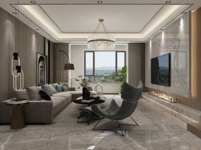 鑫丰雍景豪城-128㎡-现代风效果图