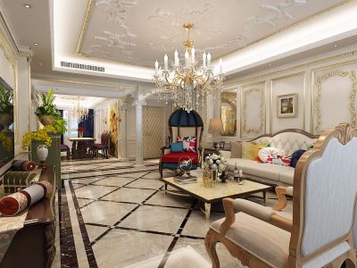 鸿翔江誉107平米三居室现代装修案例