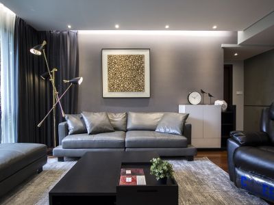 上江界120平米三居室现代装修案例