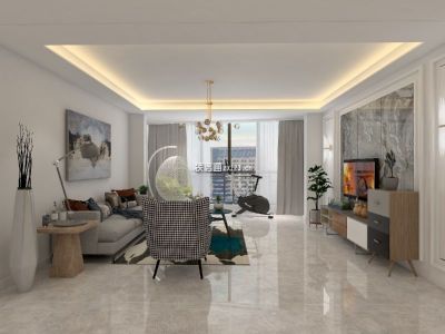 乐天圣苑-125㎡-现代风效果图