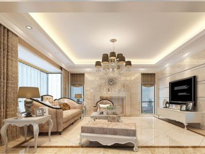 金地金茂九峯府-140.2㎡-欧式风效果图