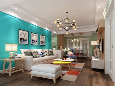 鸿海万科天空之城-119.61㎡-温馨风效果图