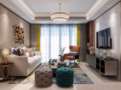 吴中桃花源-140㎡-轻奢风效果图