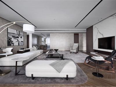 绿地新里中央公馆C区-144㎡-简约风效果图