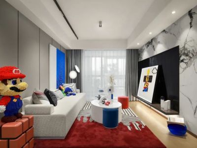 上海春城-100㎡-现代风效果图