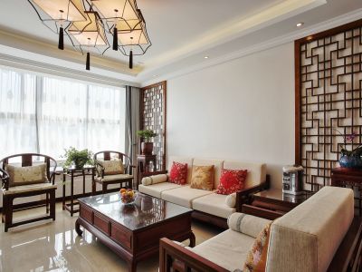 美林小城-96㎡-中式风效果图