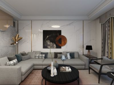 富海澜湾半岛-120㎡-现代风效果图