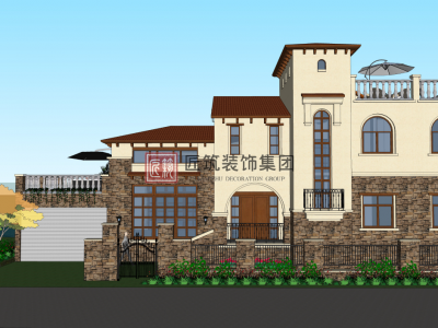 中信台达国际别墅-750㎡-欧式风效果图