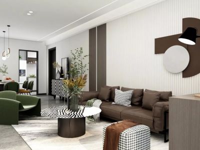 荣盛坤湖郦舍-125㎡-现代风效果图