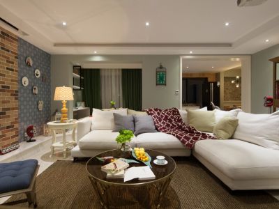 名湖世家-120㎡-混搭风效果图