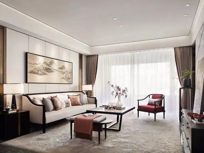 璞樾和山-143㎡-新中式风效果图