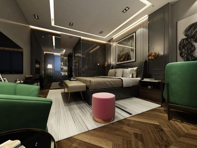 诺德阅山海-159.48㎡-沉稳风效果图