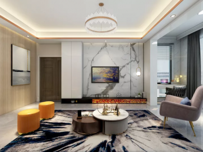 远洋新干线远洋广场-101.6㎡-北欧风效果图