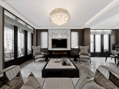 半山悦海花园-172.55㎡-混搭风效果图