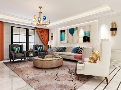 卓弘星辰花园-137.81㎡-绚丽风效果图