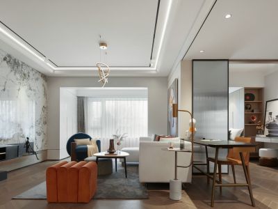 万达体育新城-126㎡-现代风效果图