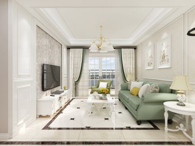 龙湖双珑原著-103㎡-欧式风效果图