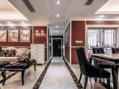 洲际华府-120㎡-美式风效果图