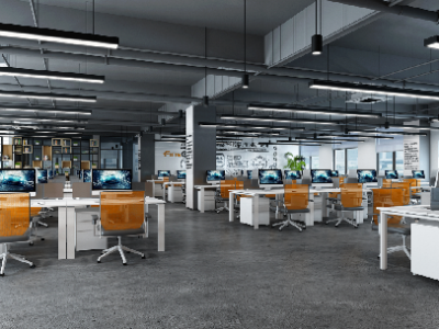 办公室-3500㎡-现代风效果图