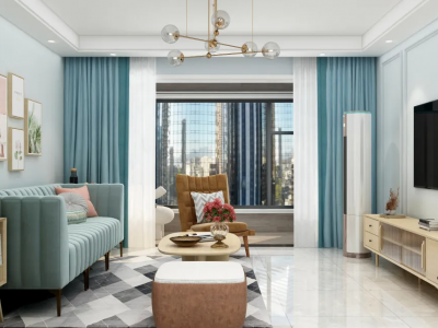 黄石公园126平米三房两厅北欧风格装修案例