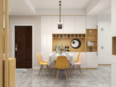 鸿盛花园138平三房两厅北欧风格装修案例