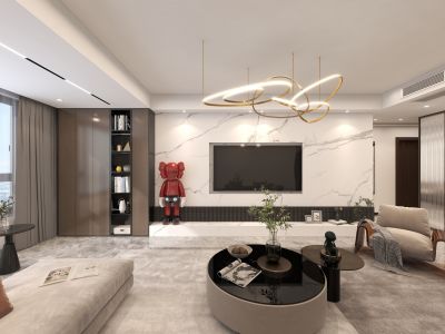 荣盛御府-135㎡-简约风效果图