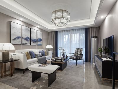 翰铭苑-115㎡-新中式风效果图