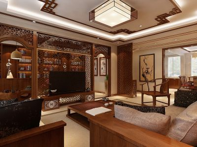 万科金域蓝湾-190㎡-新古典风效果图