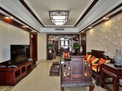 辉煌家园-147㎡-中式风效果图