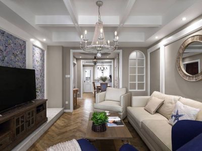 云谷周庄123平米混搭风格三居装修案例