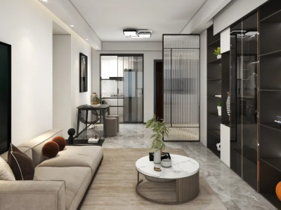 皇庭美域89平三房两厅现代简约风格装修案例