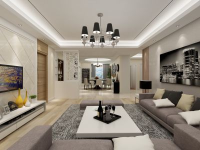 中冶昆庭-133㎡-现代风效果图