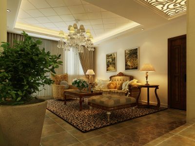 鑫河湾-103㎡-欧式风效果图