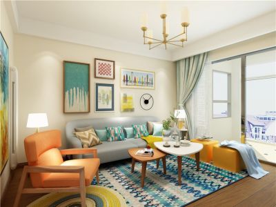 水榭蓝湾-104㎡-现代风效果图