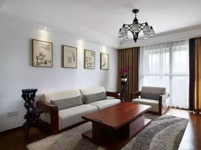 苏豪国际广场-119㎡-新中式风效果图