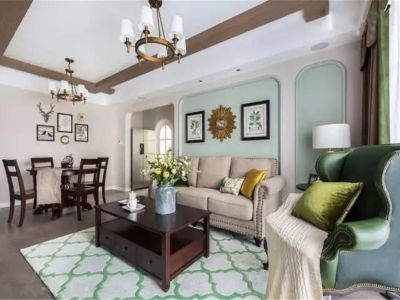 时代中央花园-124㎡-美式风效果图